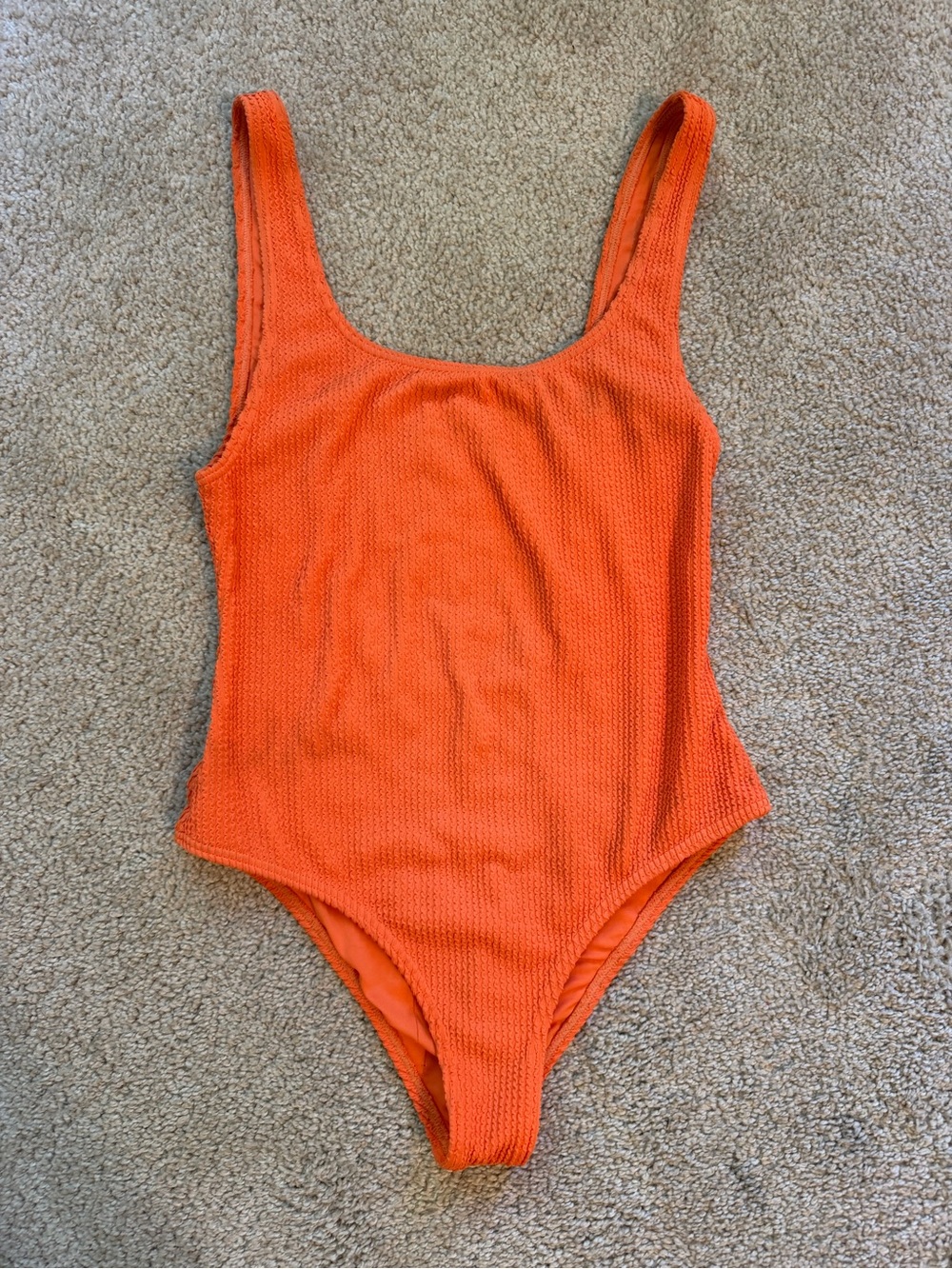 Billabong Orange Textured One-Piece Swimsuit